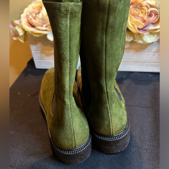 STAUD Palamino Chelsea Boot Platform Olive suede size 37 - Picture 3 of 6